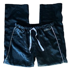 black and pink silk bebe sleep pants 🎀🖤